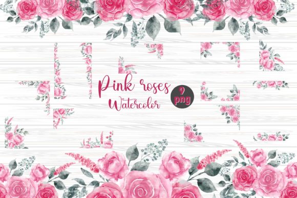 Download Pink Roses Frame Watercolor Floral Frame - Watercolor Collection