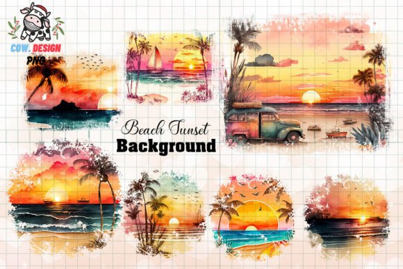 Download Beach Sunset Watercolor Collection - Watercolor Collection