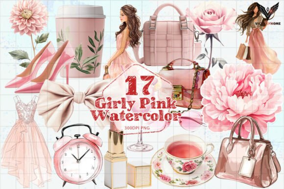 Download Girly Pink Watercolor Clipart PNG - Watercolor Collection