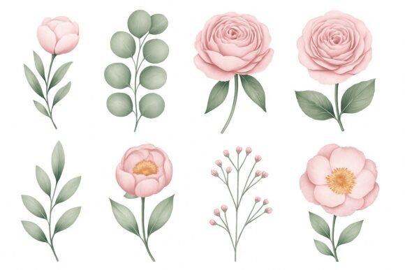 Download Delicate Watercolor Floral Clipart Set - Watercolor Collection