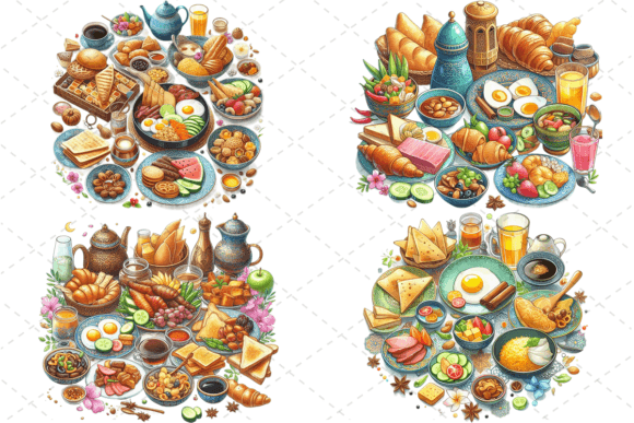Download Watercolor Traditional Breakfast Bundle - Watercolor Collection