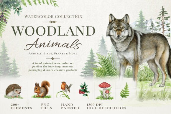 Download Woodland Animals Watercolor Set - Watercolor Collection