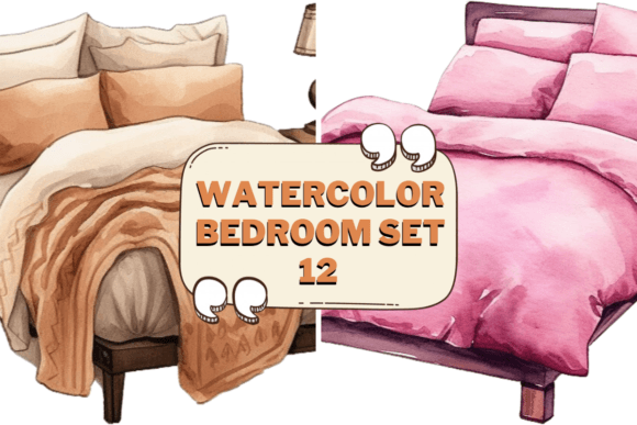 Download Watercolor Bedroom Furniture Clipart 12 - Watercolor Collection