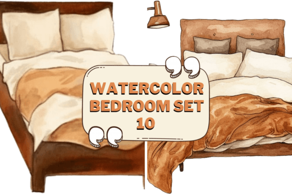 Download Watercolor Bedroom Furniture Clipart 10 - Watercolor Collection