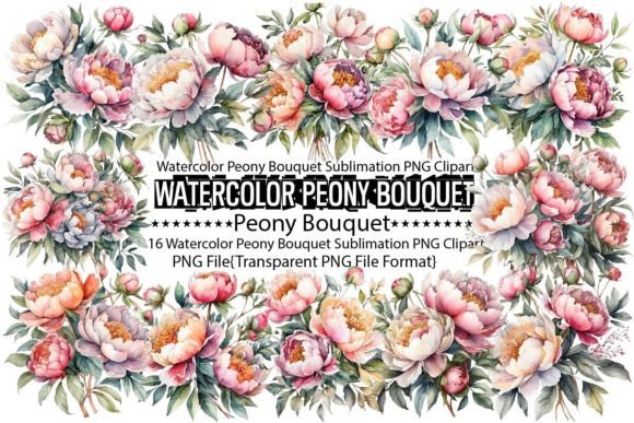 Download Watercolor Peony Bouquet Sublimation - Watercolor Collection