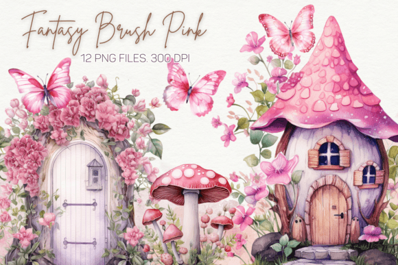 Download Fantasy Brush Pink Watercolor Clipart - Watercolor Collection