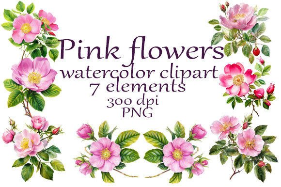 Download Roses Pink Watercolor Clipart PNG - Watercolor Collection