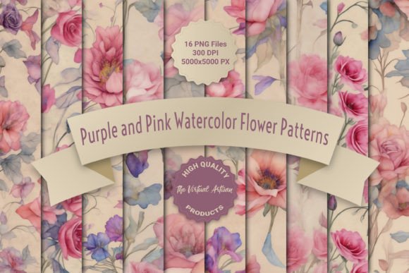 Download Colorful Watercolor Flower Patterns - Watercolor Collection