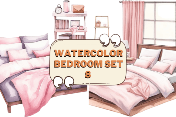 Download Watercolor Bedroom Furniture Clipart 08 - Watercolor Collection