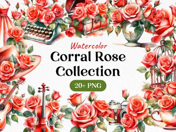 Download Bundle Watercolor Red Rose Clipart PNG - Watercolor Collection