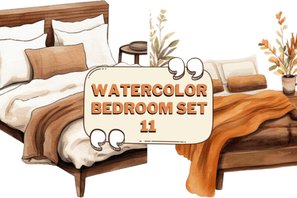 Download Watercolor Bedroom Furniture Clipart 11 - Watercolor Collection