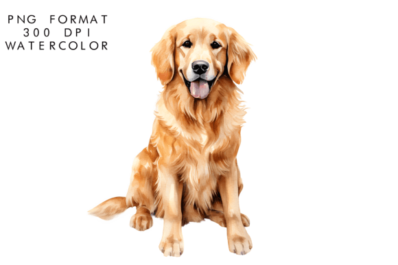 Download Watercolor Golden Retriever Dog Clipart - Watercolor Collection