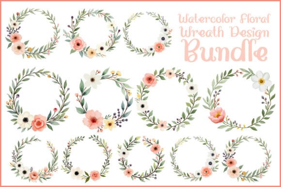 Download Watercolor Floral Wreath Bundle - Watercolor Collection