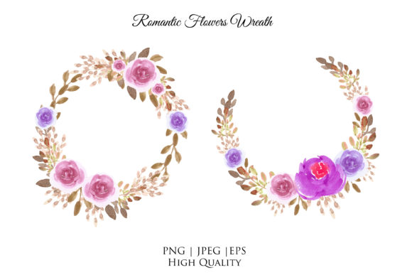 Download Romantic Flowers Wreath Watercolor - Watercolor Collection