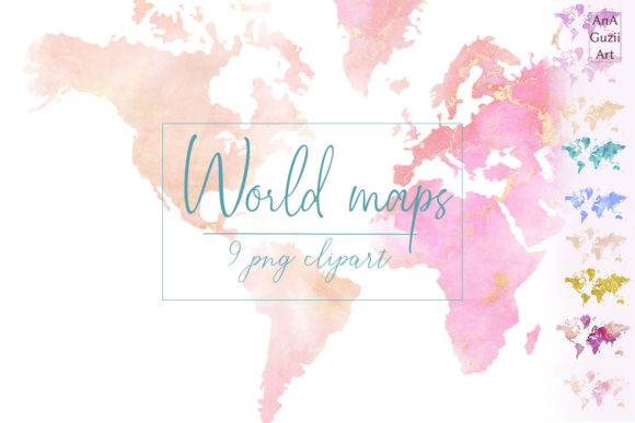Download Watercolor World Map Clipart - Watercolor Collection