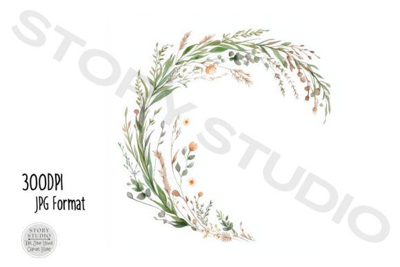Download Watercolor Greenery Wreath Clipart - Premium Resources