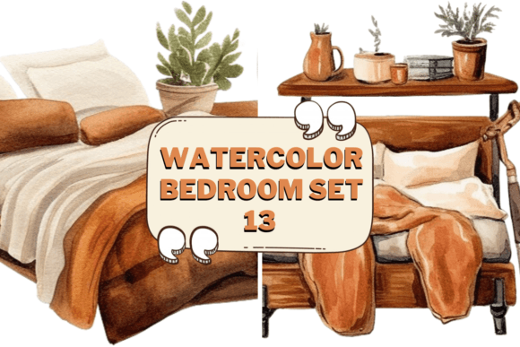 Download Watercolor Bedroom Furniture Clipart 13 - Watercolor Collection