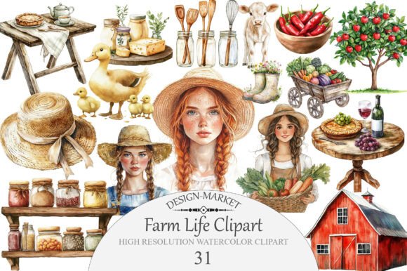 Download Watercolor Farm Life Clipart - Watercolor Collection