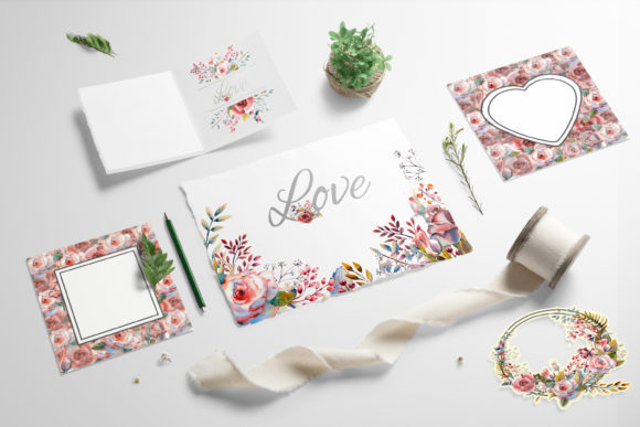 Download Pink Rose Watercolor Set - Watercolor Collection
