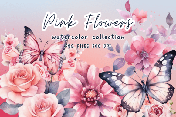 Download Flowers Pink Watercolor Clipart - Watercolor Collection